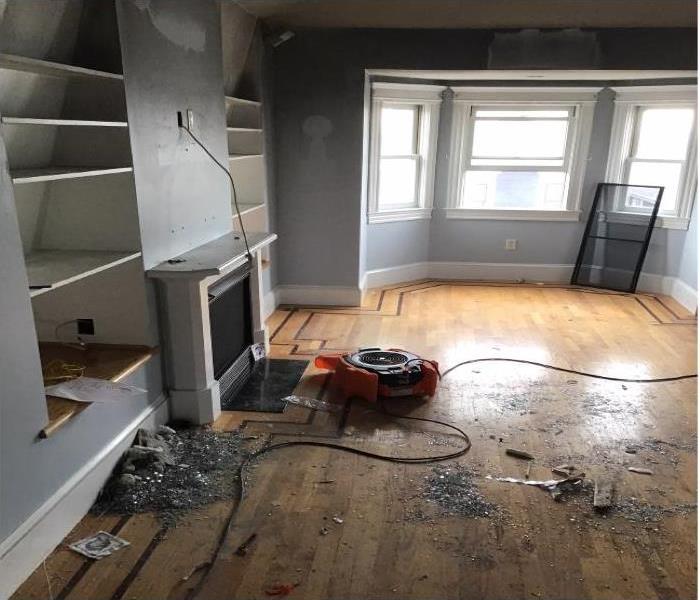 contents removed from living room after fire