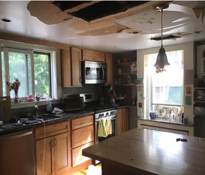 missing ceiling in kitchen 